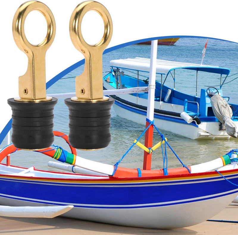 Ciweisah Boat Drain Plug - O-Handle Snap Plug, Brass/Stainless Steel, Rubber - Image 3